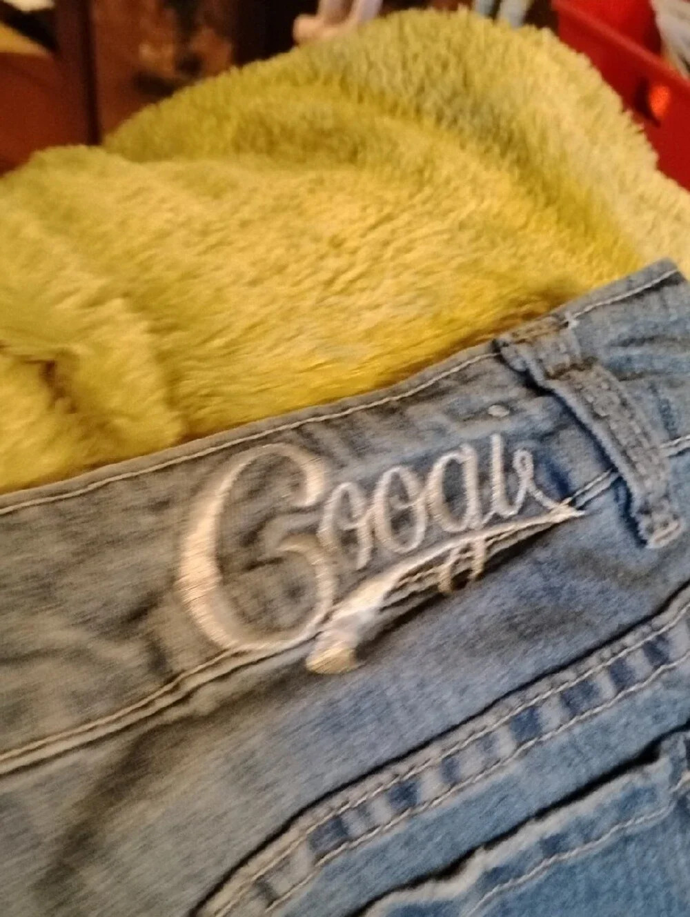 COOGI Women's Blue Straight Leg Jeans with Patch & Distress Details - Picture 5 of 5
